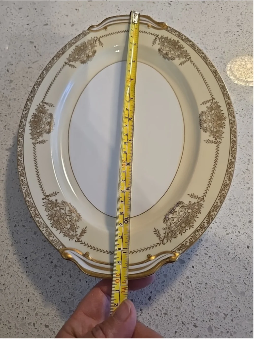 Vintage Noritake Penelope Heavy Gold 4781 Cream Medium Platter Serving Dish 12